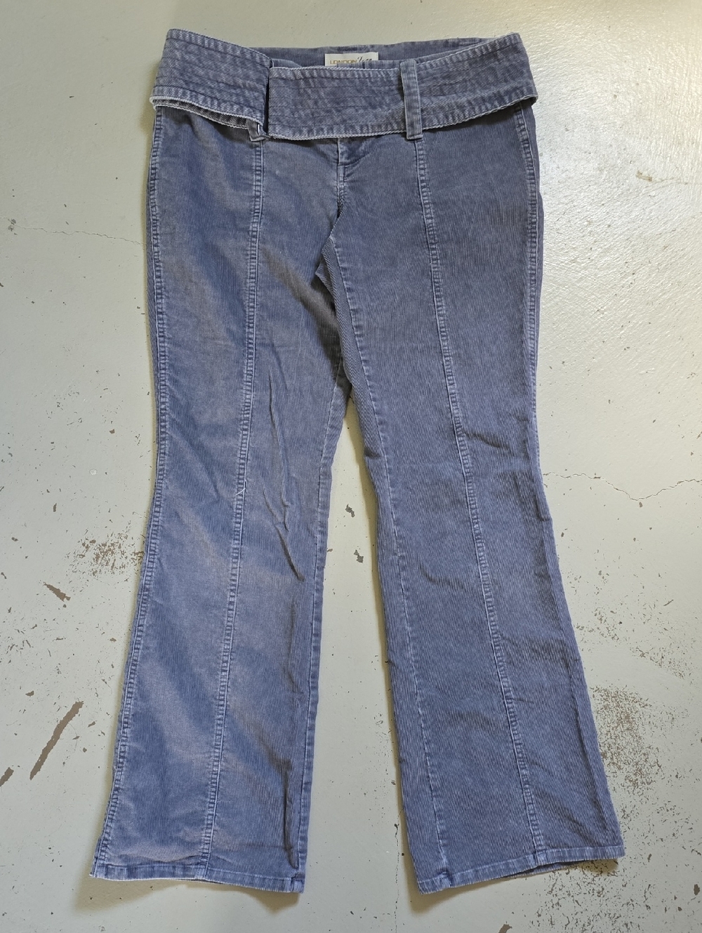 Victoria Secret's Y2K Women's London Jean Gray Cords Low Waist Wide Belt Size 8